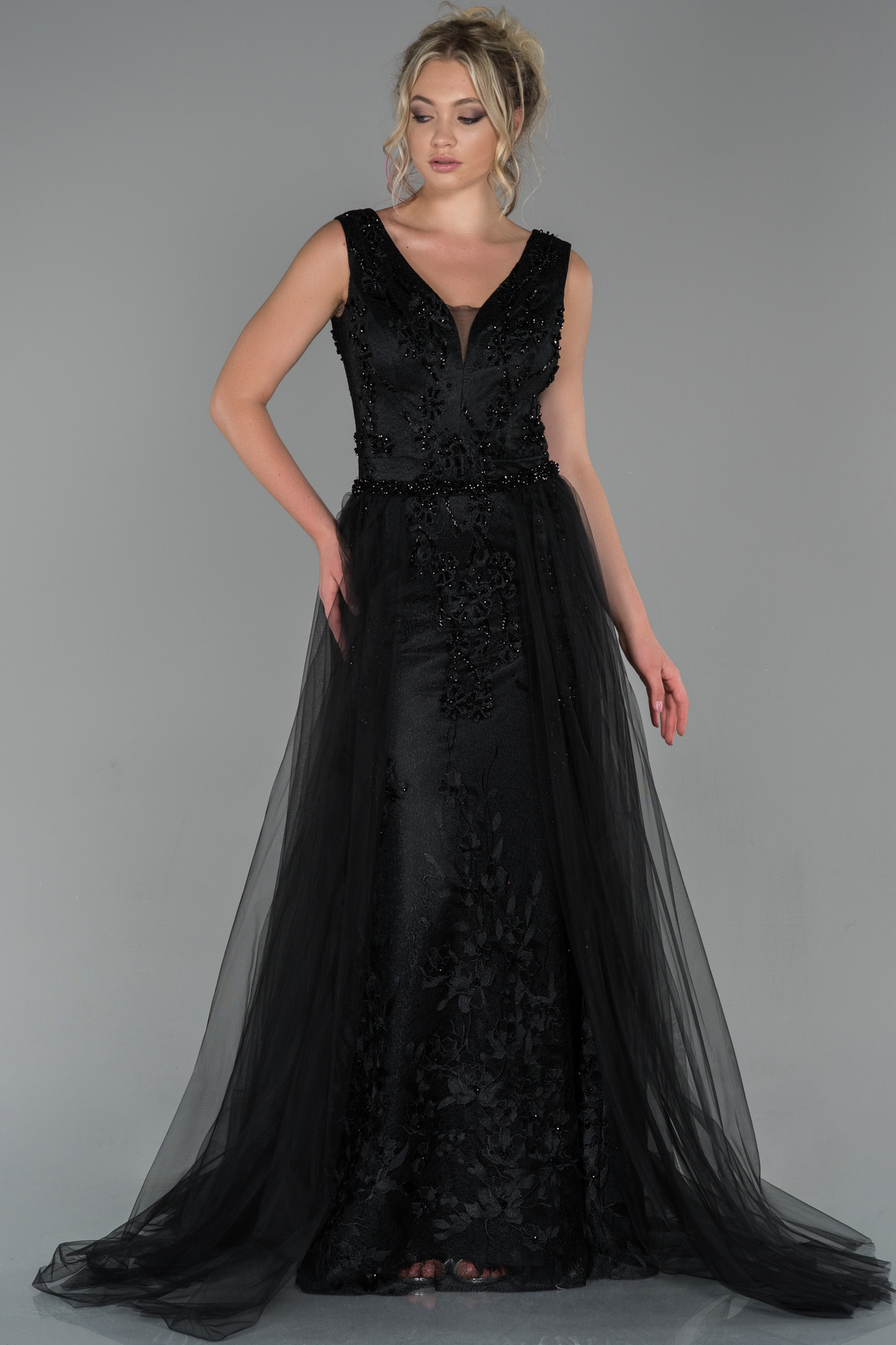 Long Black Dantelle Mermaid Prom Dress Abu Abiyefon