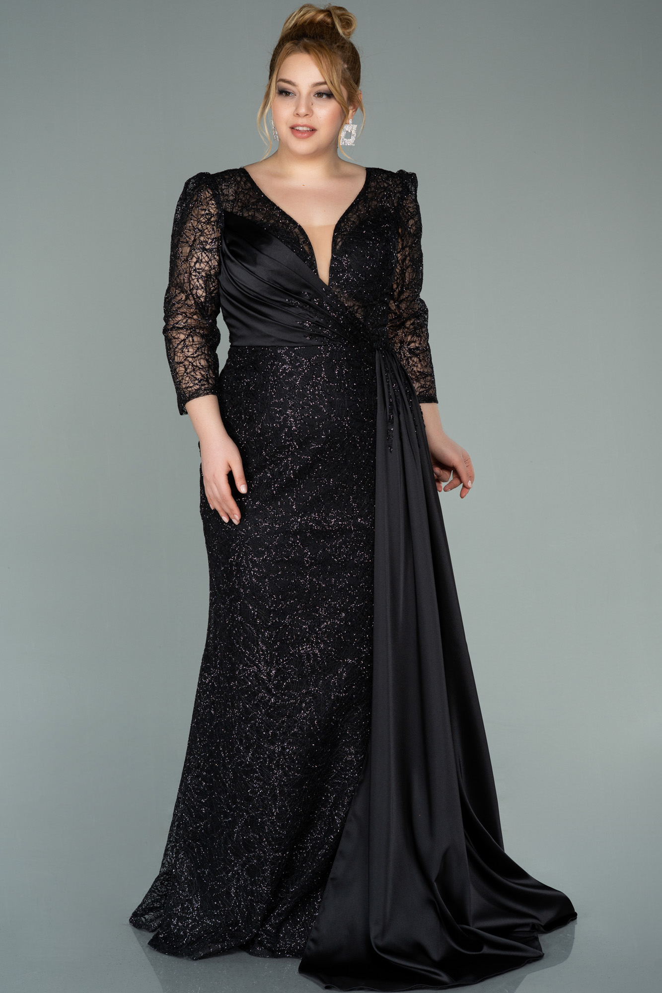 Long Black Plus Size Evening Dress Abu Abiyefon