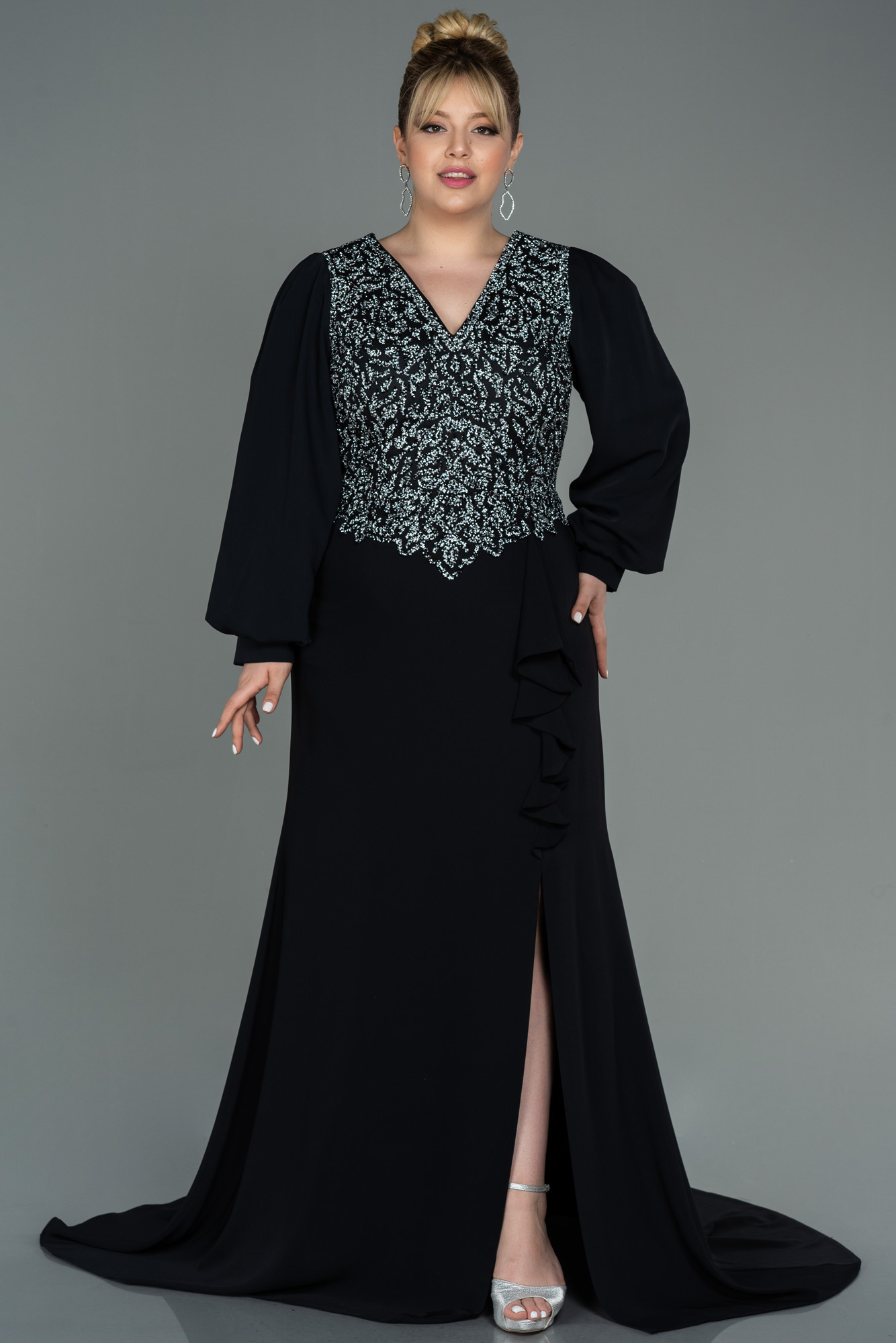 Long Black Plus Size Evening Dress Abu Abiyefon