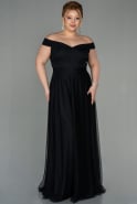 Black Long Oversized Evening Dress ABU020