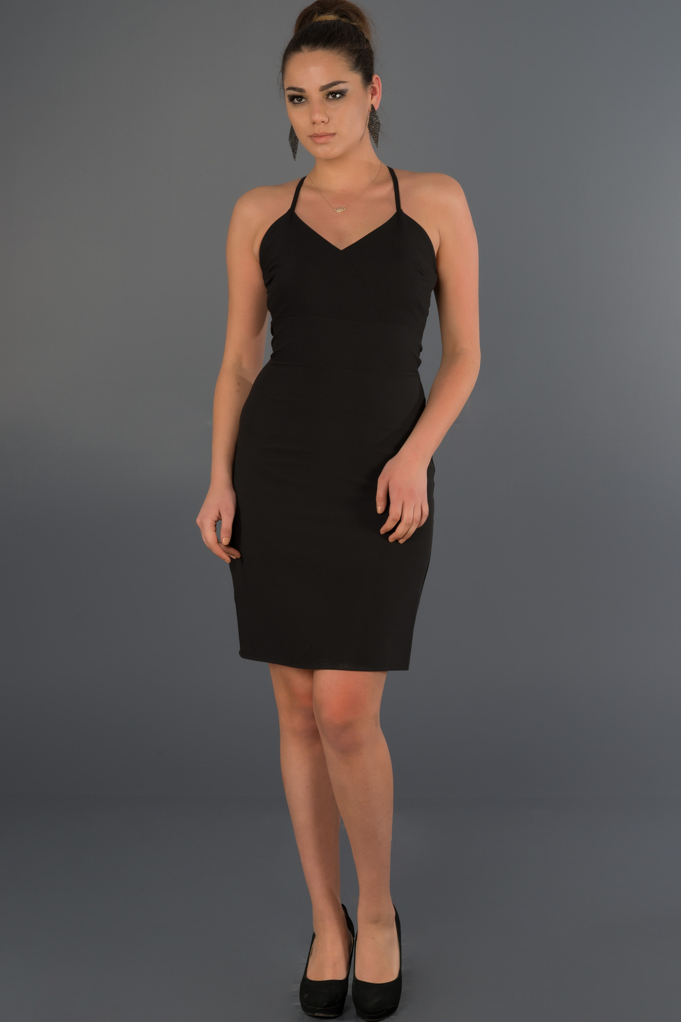 Short Black Sweetheart Evening Dress D9045 | Abiyefon.com