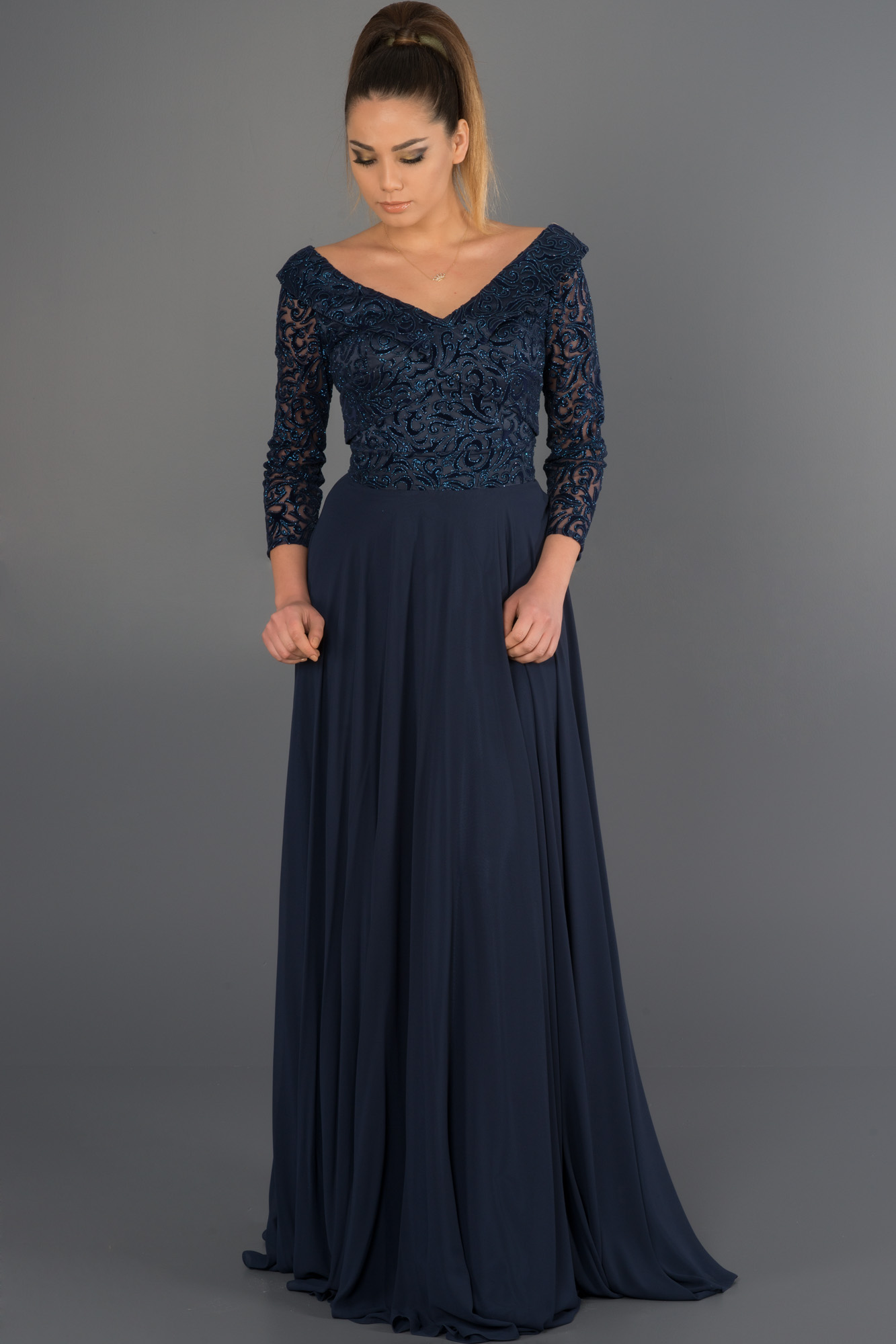 New arrive navy blue prom dress Evening Gown Long Prom Dresses      fg3202
