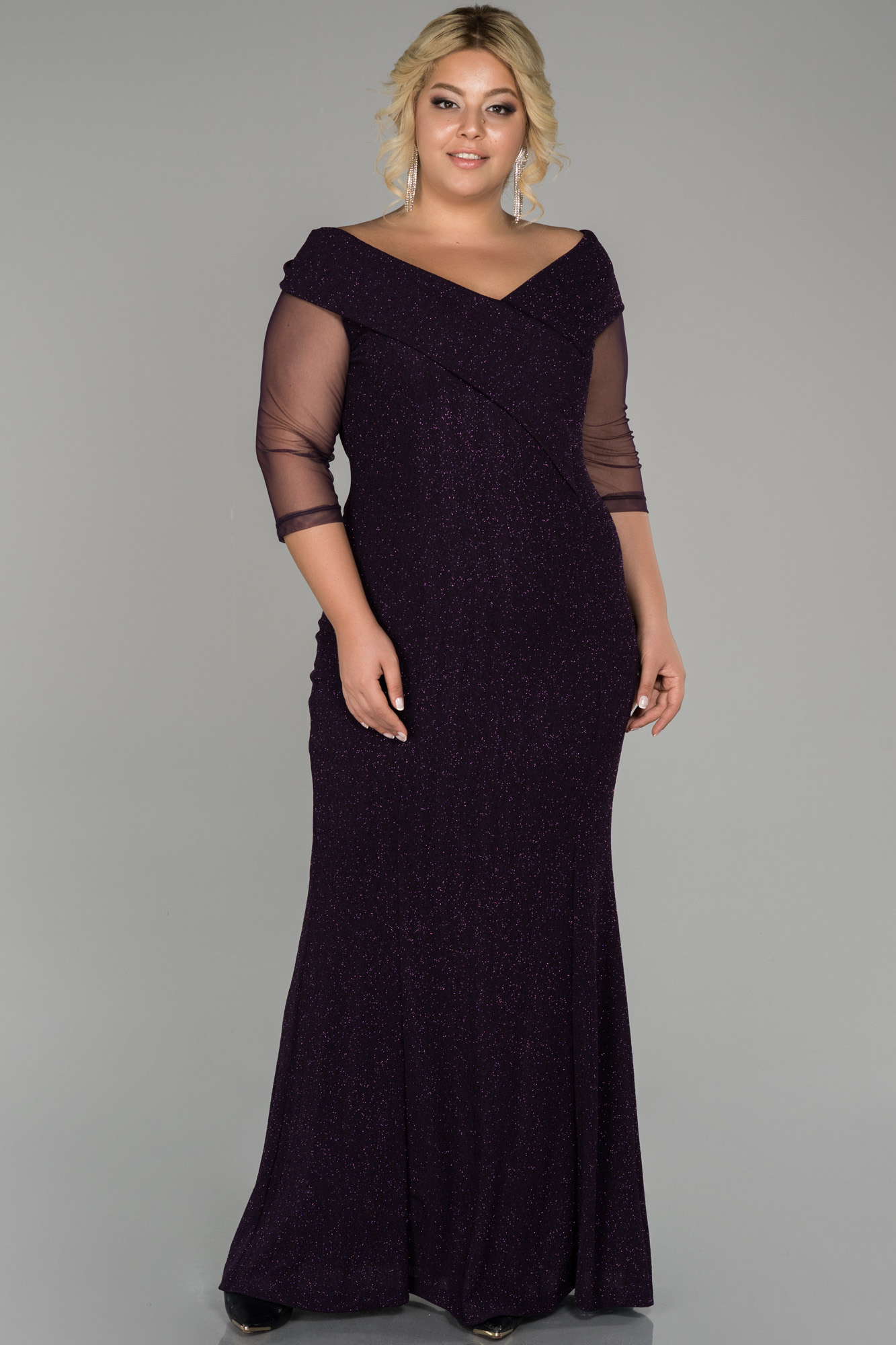 Burgundy Long Plus Size Evening Dress ABU1462 | Abiyefon.com