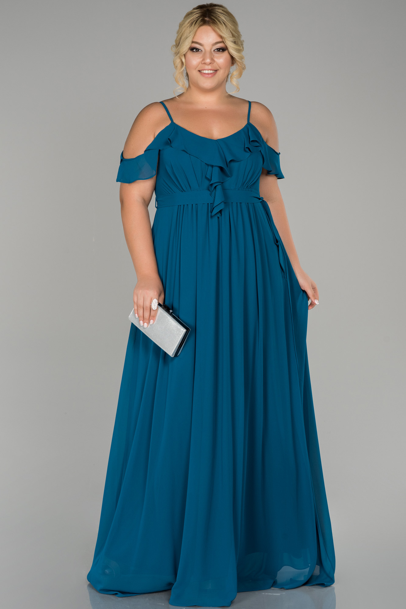 Turquoise Long Plus Size Evening Dress Abu1449 8552