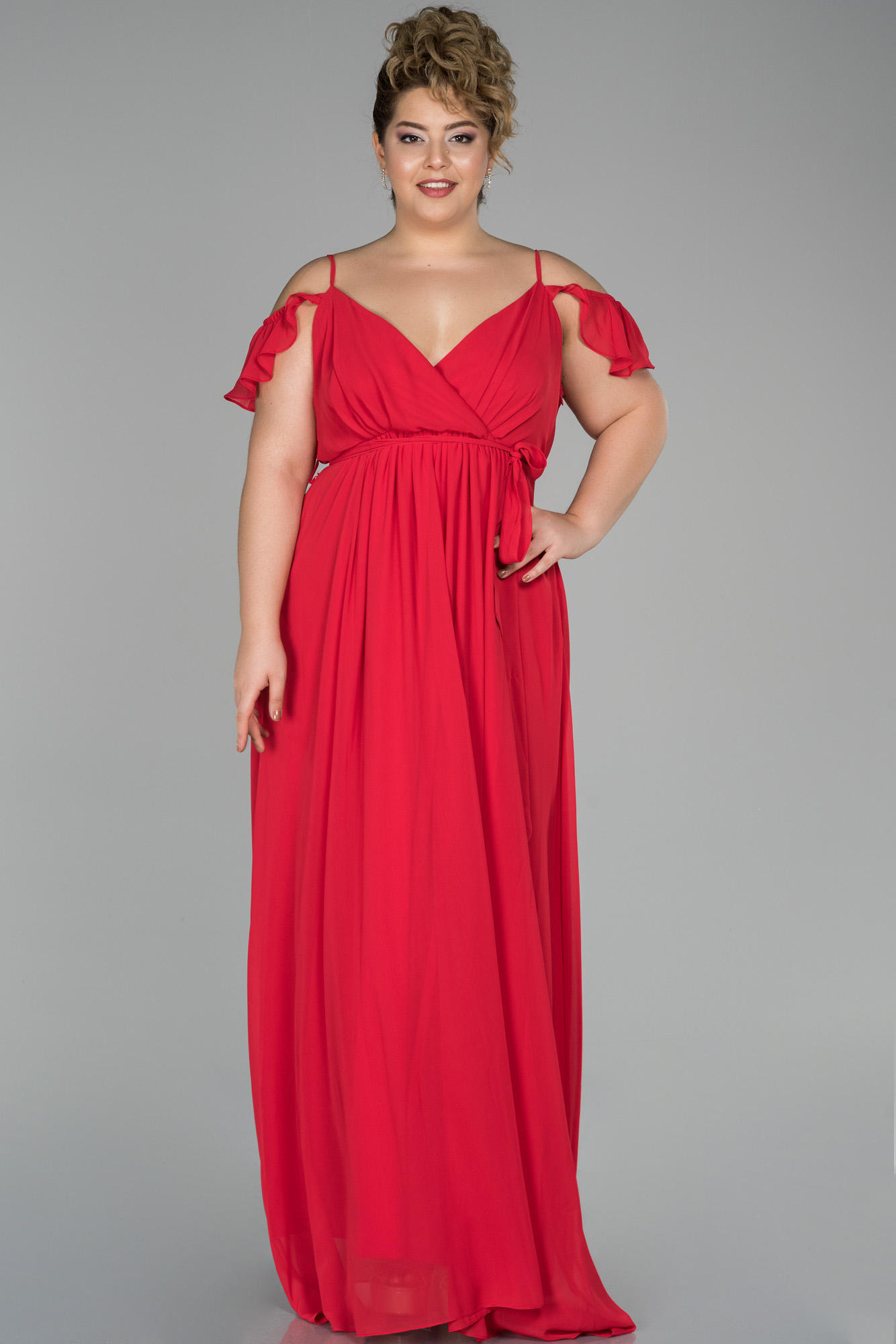 Long Red Plus Size Evening Dress ABU1501 | Abiyefon.com