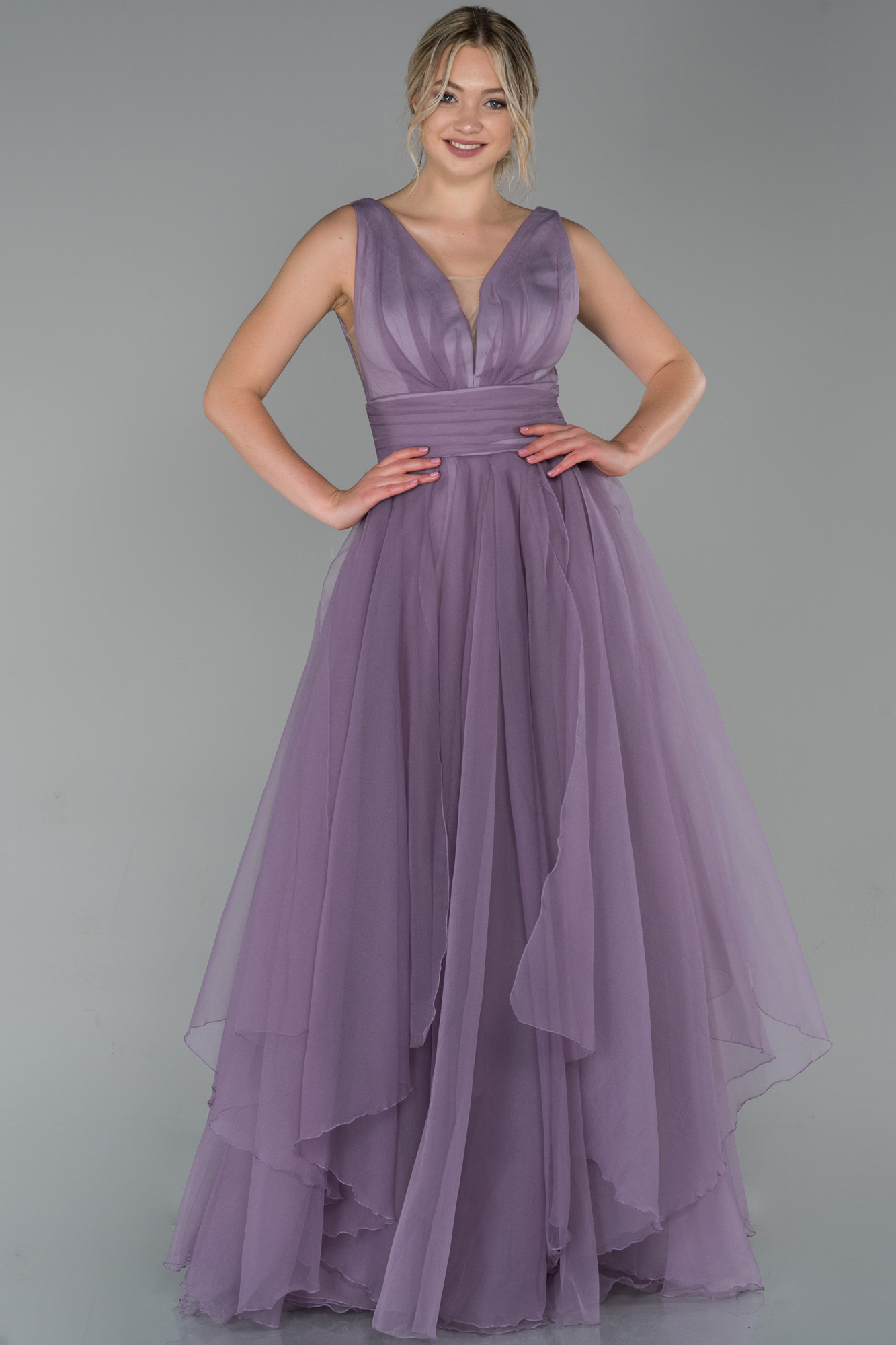 Long Lavender Evening Dress ABU1727 | Abiyefon.com