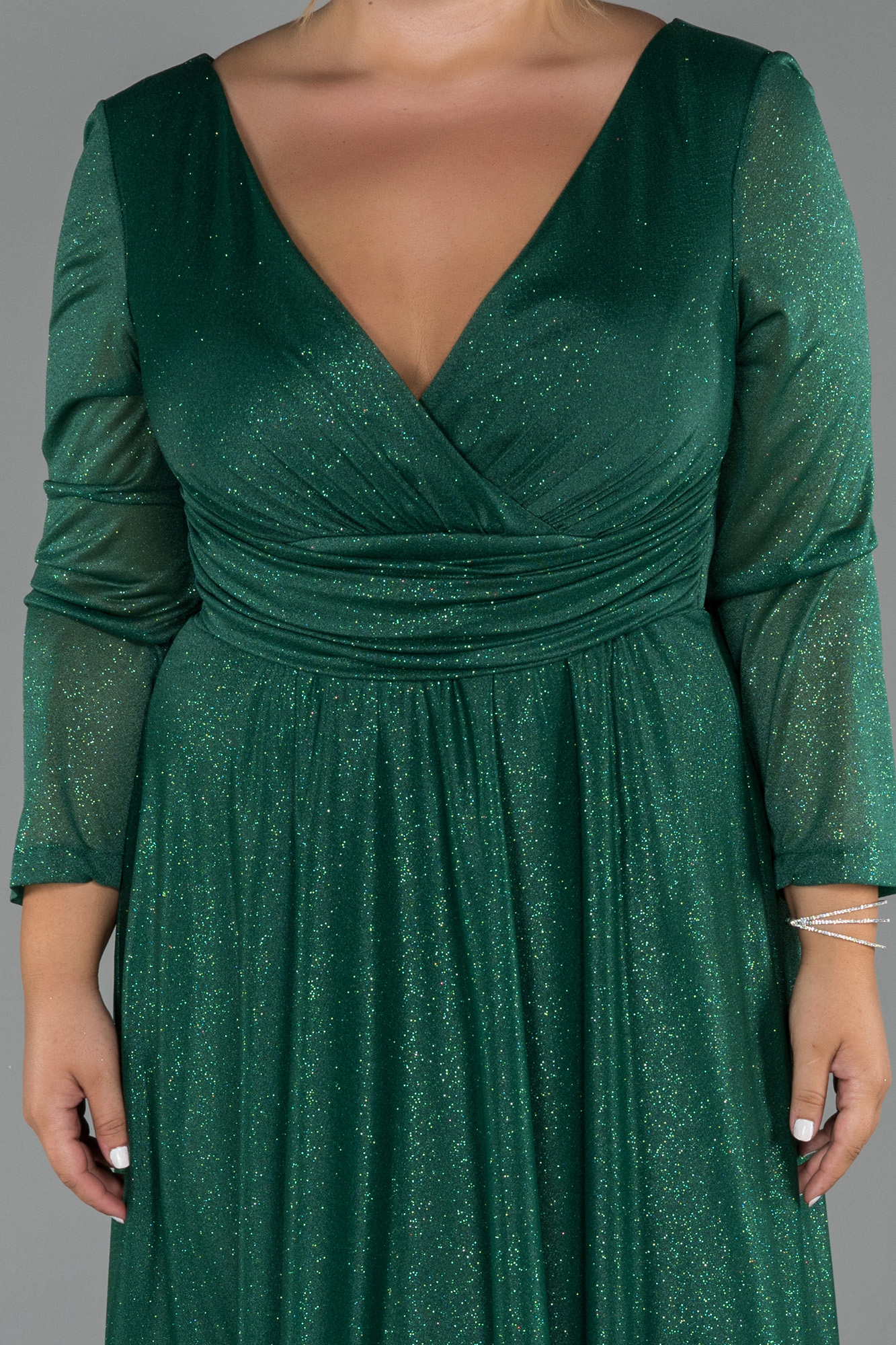 Long Emerald Green Oversized Evening Dress ABU991 | Abiyefon.com