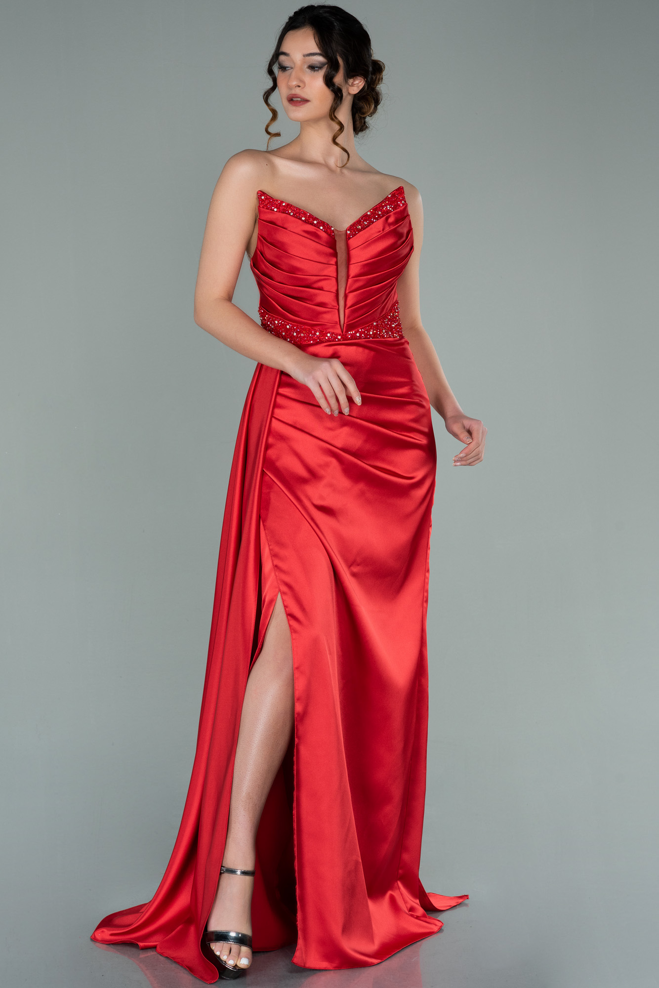 Evening Dress Azari Red - LâNUIT COUTURE SATIN