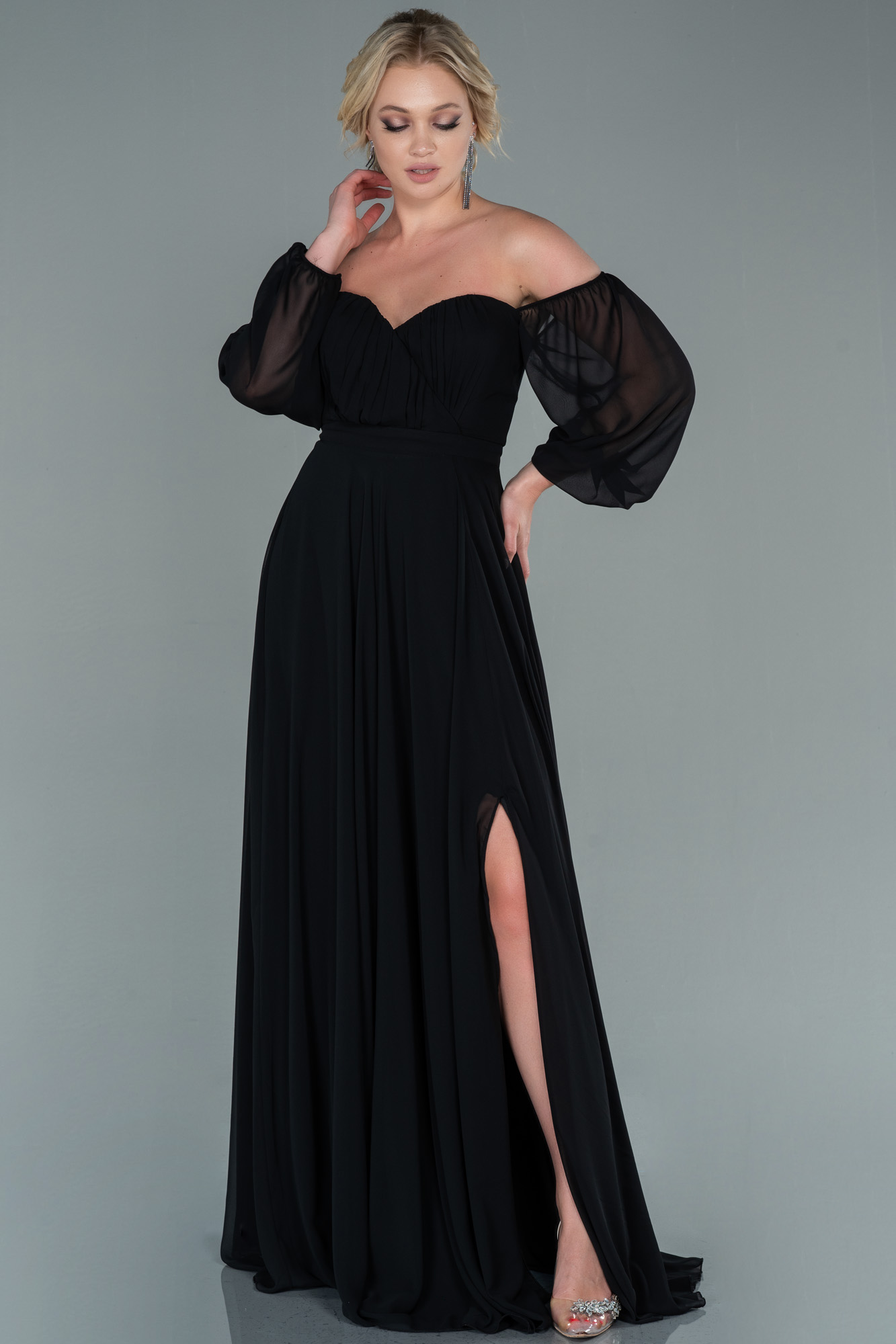Black Chiffon Prom Dress Party Dress New Formal Dress main image 1