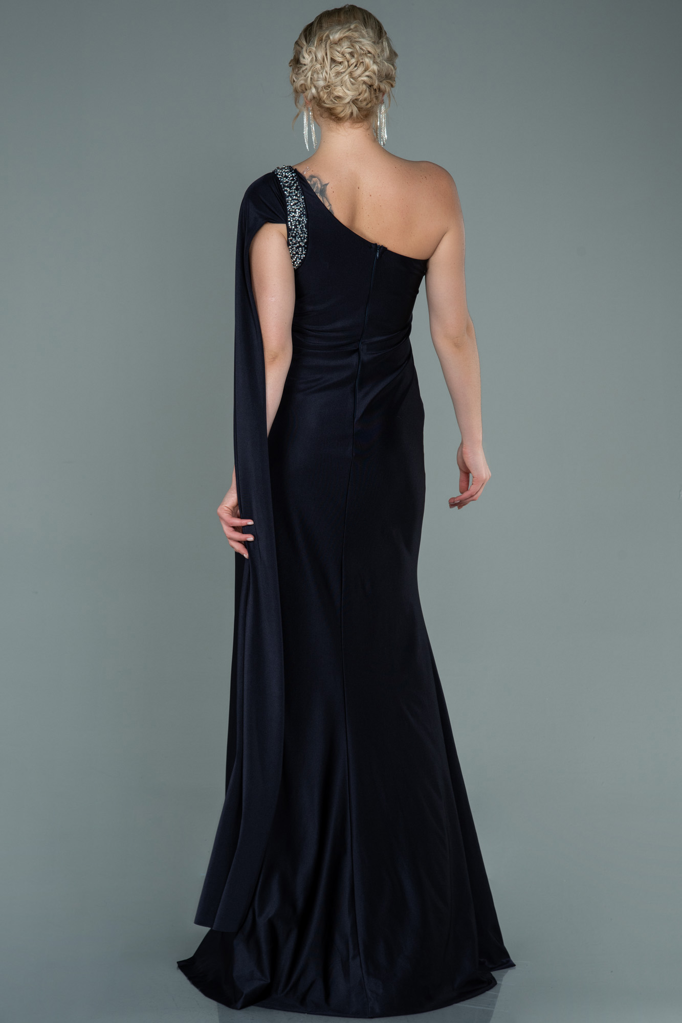 Fashion Long Party Dress Navy Blue New Fashion Evening Dress