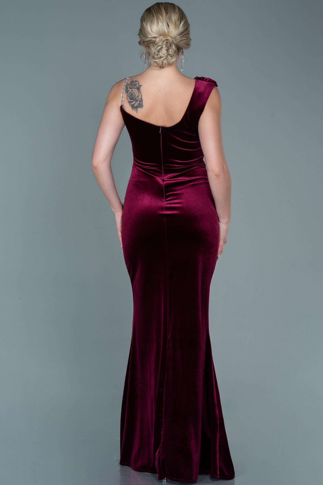 Vintage Emerald Green Velvet Tea Length Formal Dress Prom Dress