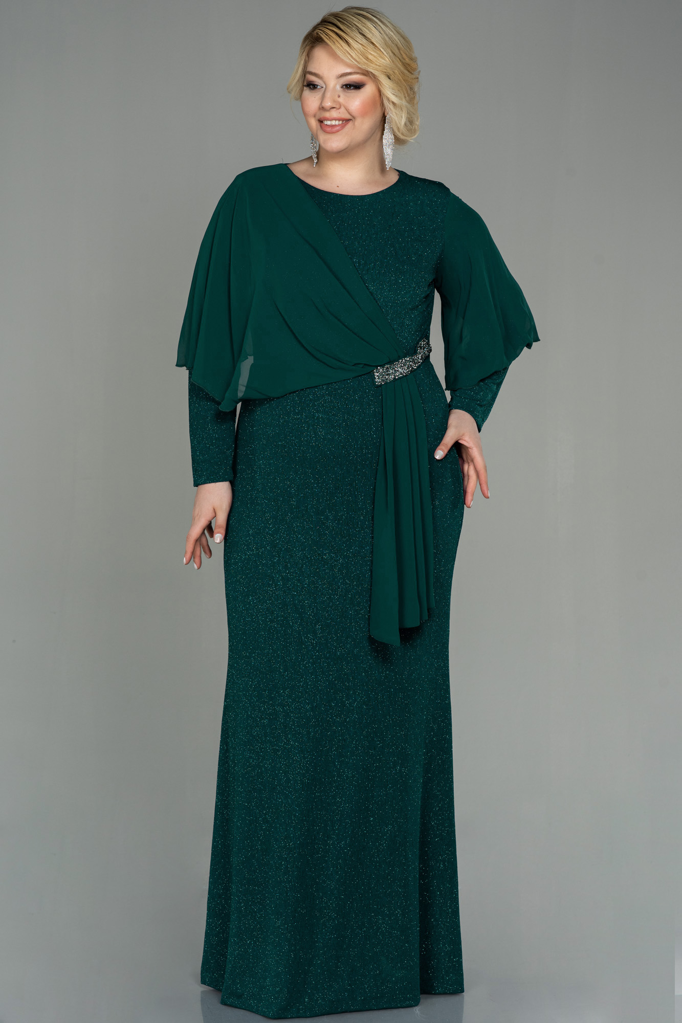 Long Emerald Green Plus Size Evening Dress Abu3013 8182