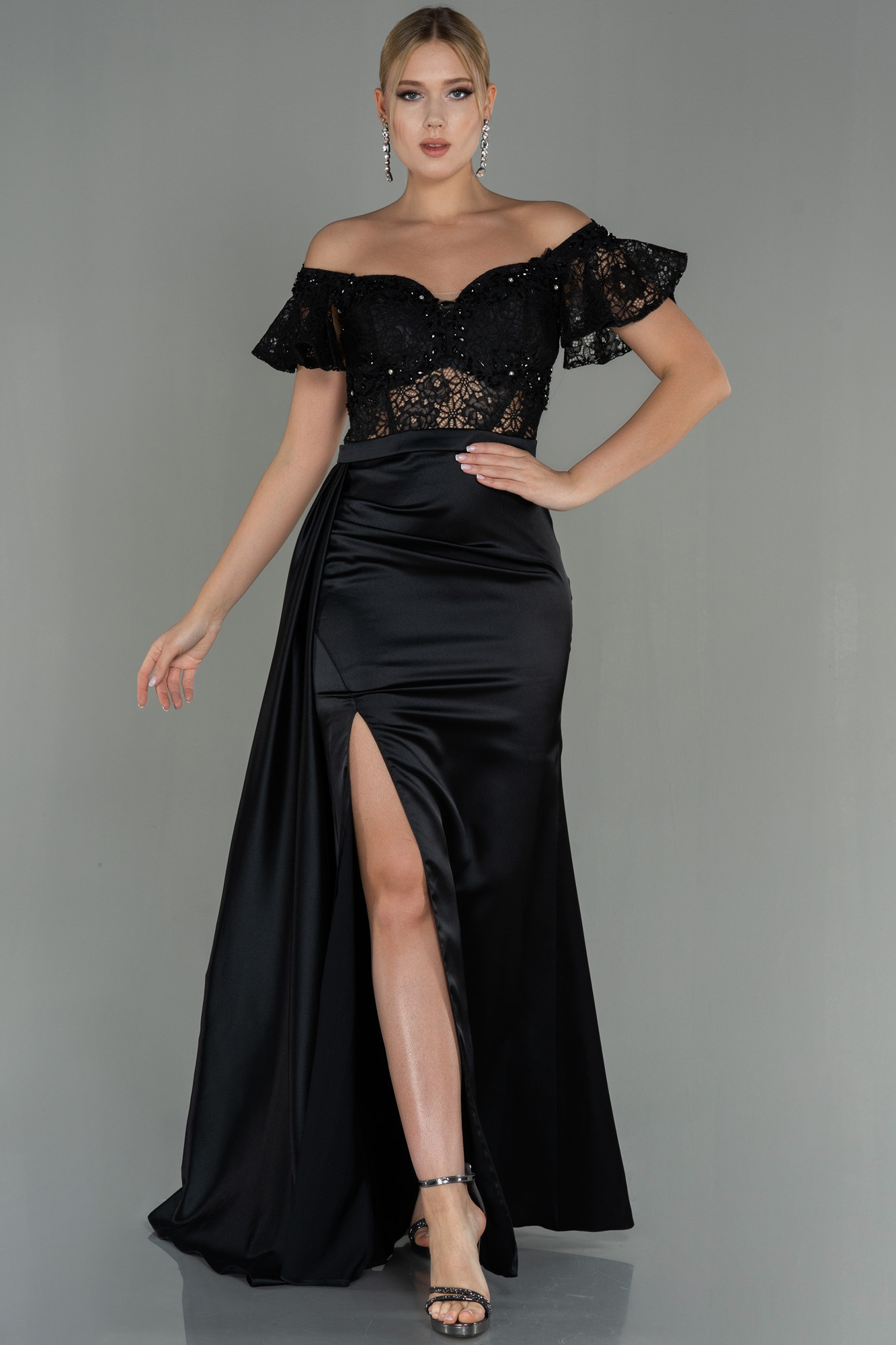 Black Mermaid Long Prom Dresses main image 1