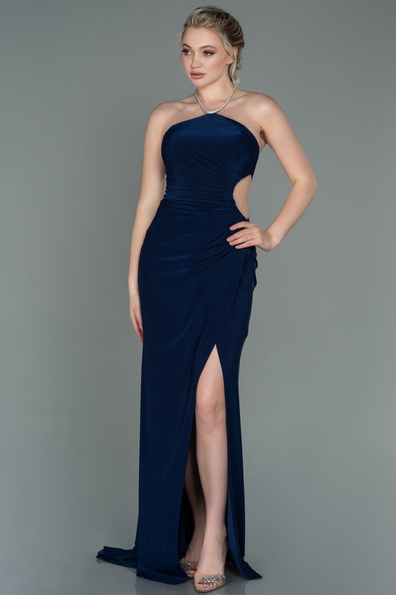 Long Sunday Dress In Navy Blue main image 1