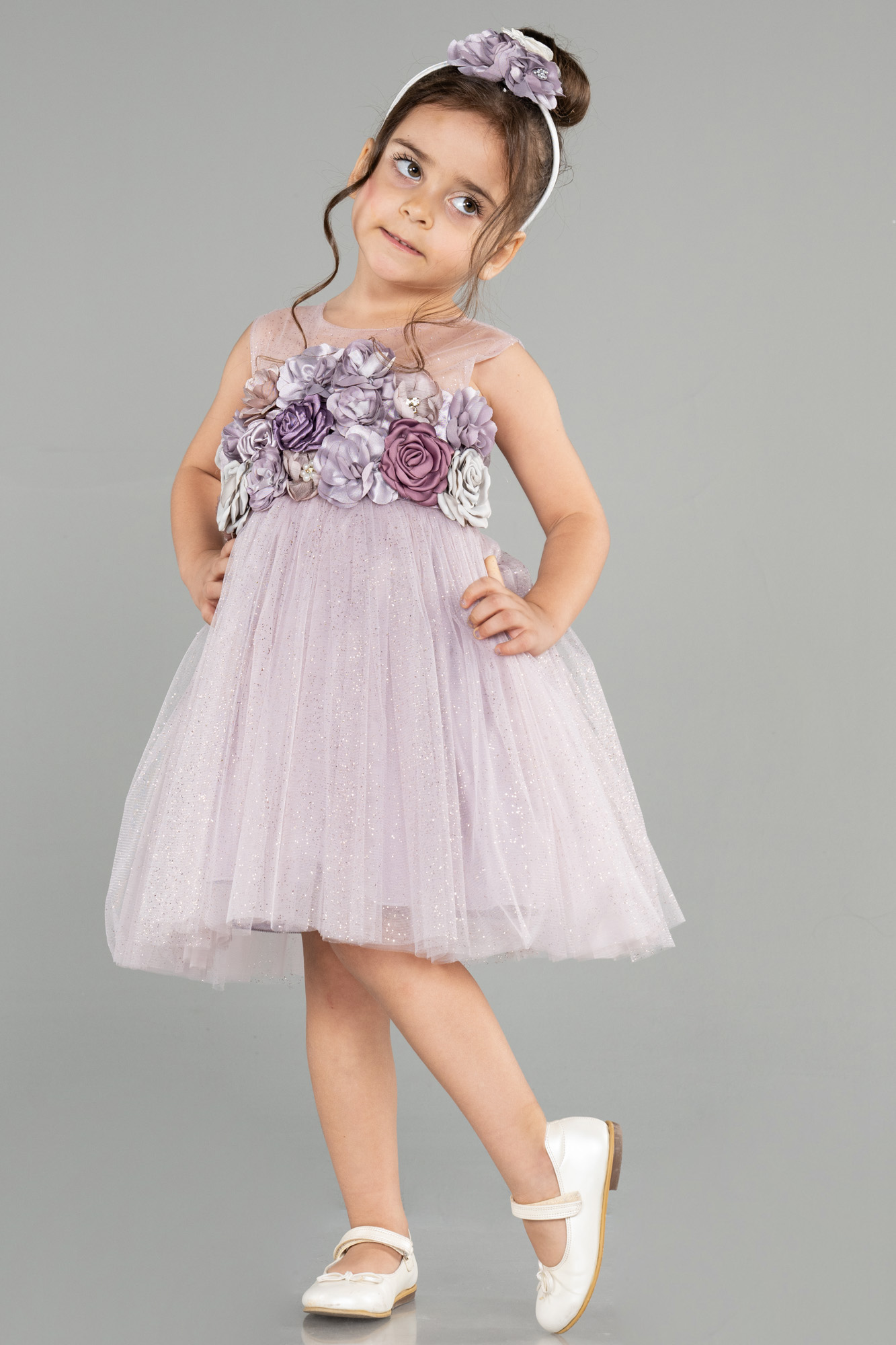 Girls Lavender Floral Mini Dress – Tween Boutique Spring & Summer Dress (Ages 7–14) main image 1