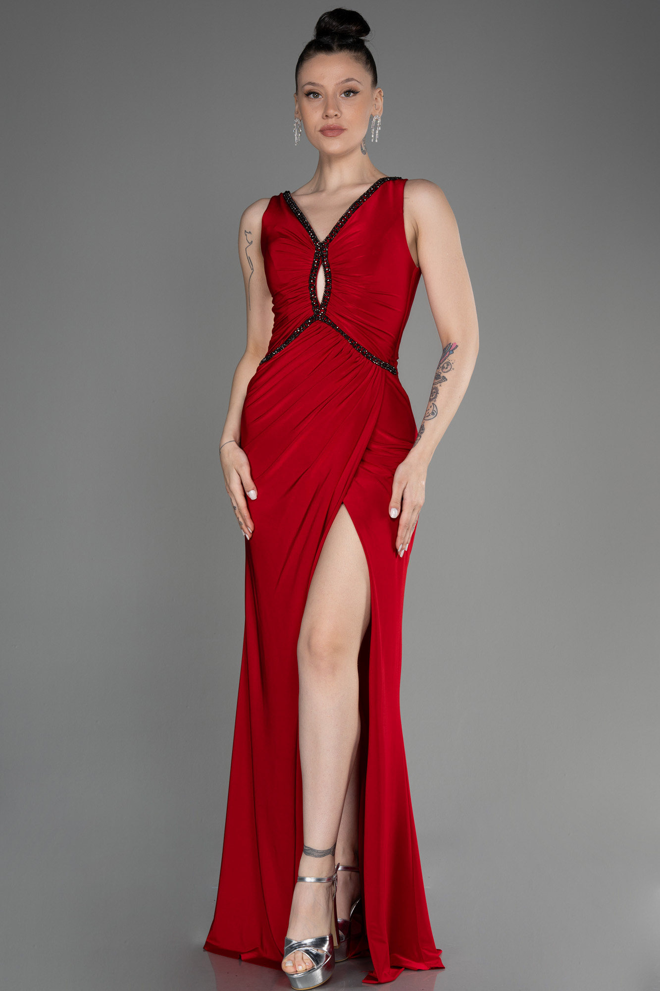 Red Prom Gown,Floor length Prom dress,mermaid gown     fg3097 main image 1