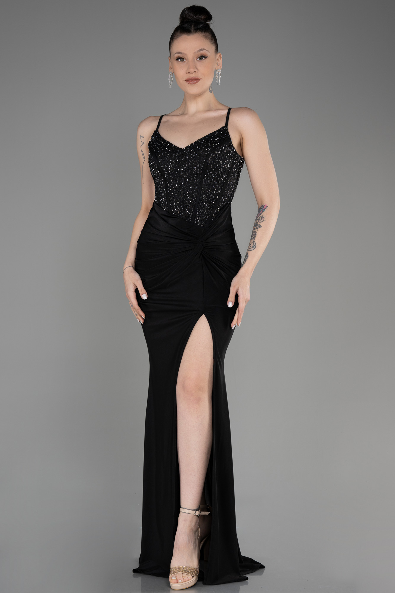 Black Mermaid Long Prom Dress Black Evening Dress Y2858 main image 1