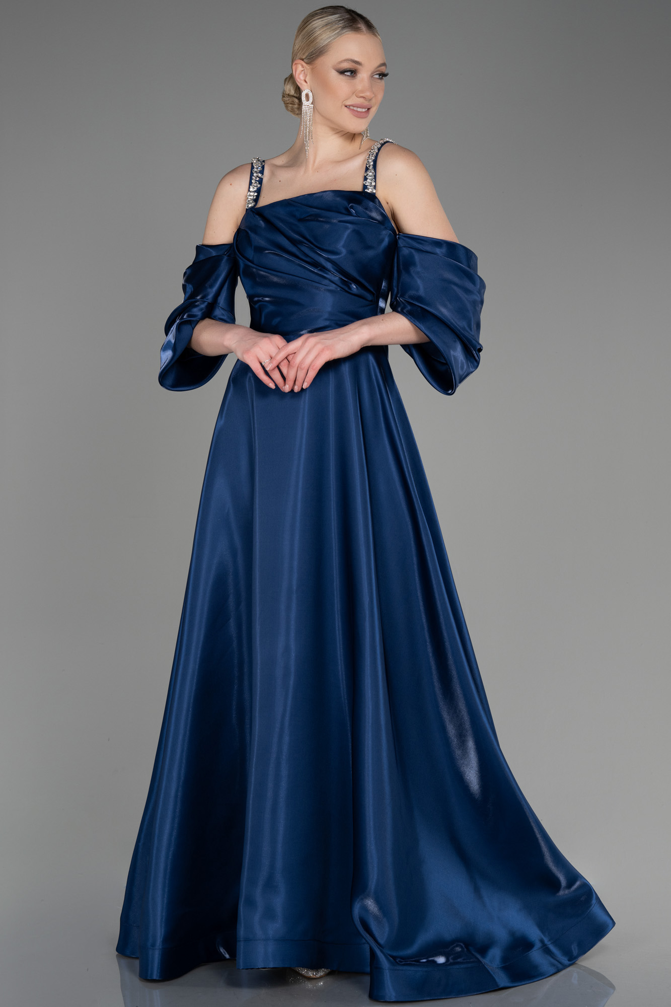 Simple Navy Blue Senior Prom Dress Classic Evening Dress Y18