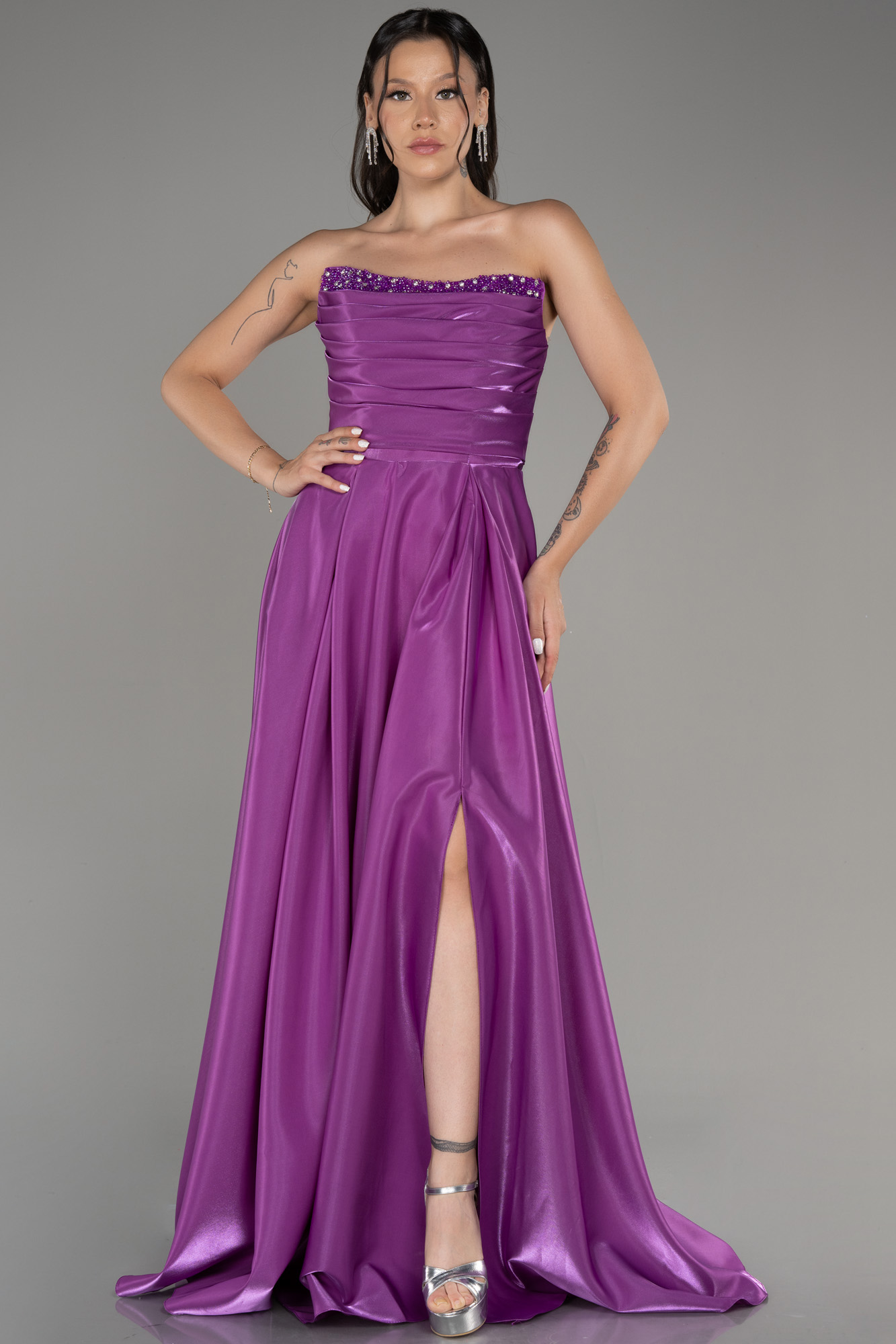 Hiba Lavender Cape Style Evening Gown for Women