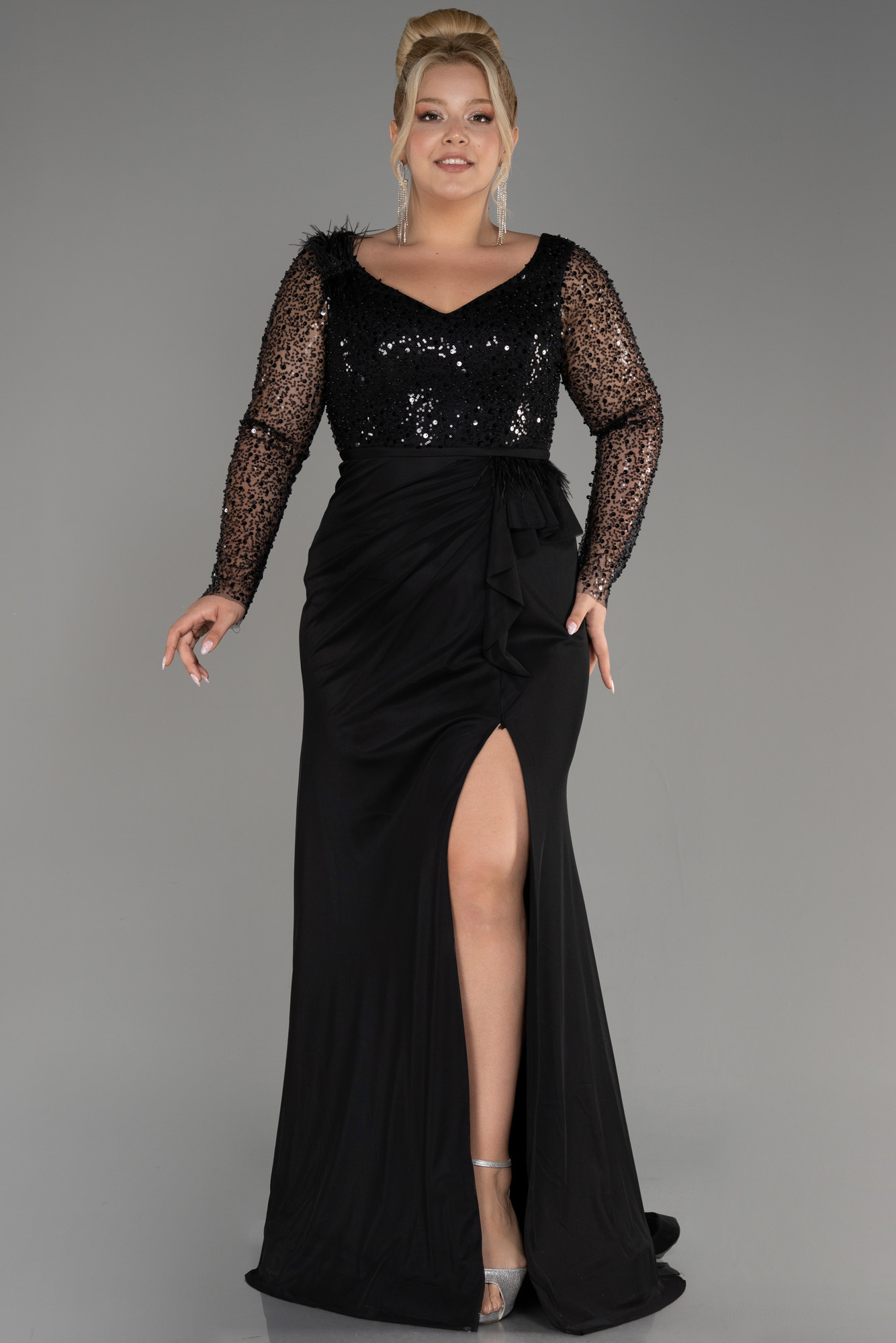 Printed Slit Night Dress with Pockets