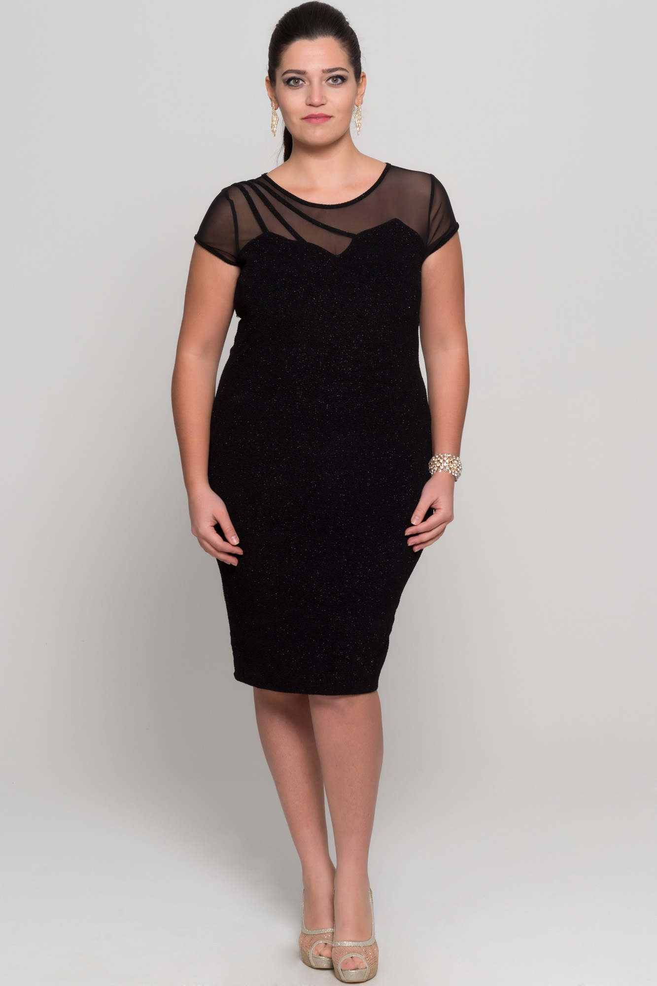 Short Black Plus Size Dress AR36676 | Abiyefon.com