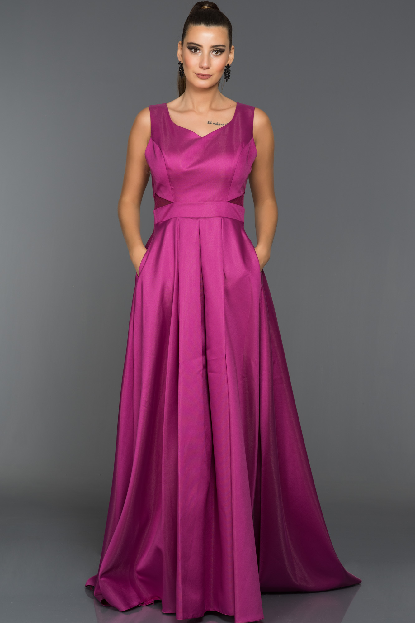 Long Fuchsia-Evening Dress ABU192 | Abiyefon.com