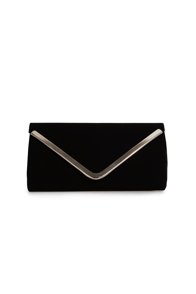 Black Suede Evening Bag V482 | Abiyefon.com