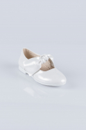 White Leather Flat Shoe VE145