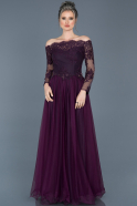 Long Purple Princess Evening Dress ABU019