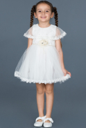 Short White Girl Dress ABK537