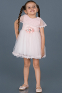 Short Powder Color Girl Dress ABK537