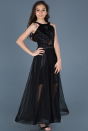 Long Black Girl Dress ABU781