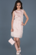 Short Powder Color Girl Dress ABK554