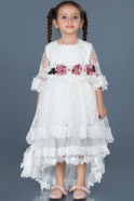 Short White Laced Girl Dress ABK556