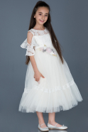 Long White Girl Dress ABU784