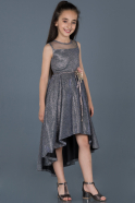 Long Anthracite Girl Dress ABU787