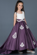 Long Dark Purple Girl Dress ABU788