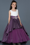 Long Dark Purple Girl Dress ABU789