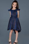 Short Navy Blue Girl Dress ABK565