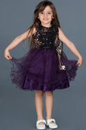 Short Purple Girl Dress ABK567