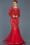 Long Red Engagement Dress ABU805