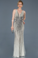 Long Grey Mermaid Prom Dress ABU802