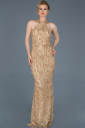 Long Gold Mermaid Prom Dress ABU803