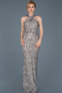 Long Grey Mermaid Prom Dress ABU803