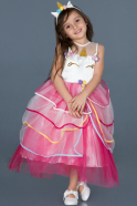 Short Fuchsia Girl Dress ABK573