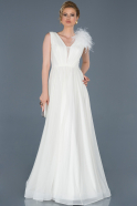Long White Engagement Dress ABU810