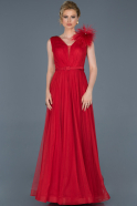 Long Red Engagement Dress ABU810