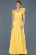 Long Yellow Engagement Dress ABU810