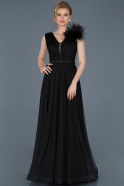 Long Black Engagement Dress ABU810