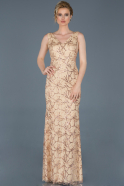 Long Gold Mermaid Prom Dress ABU763